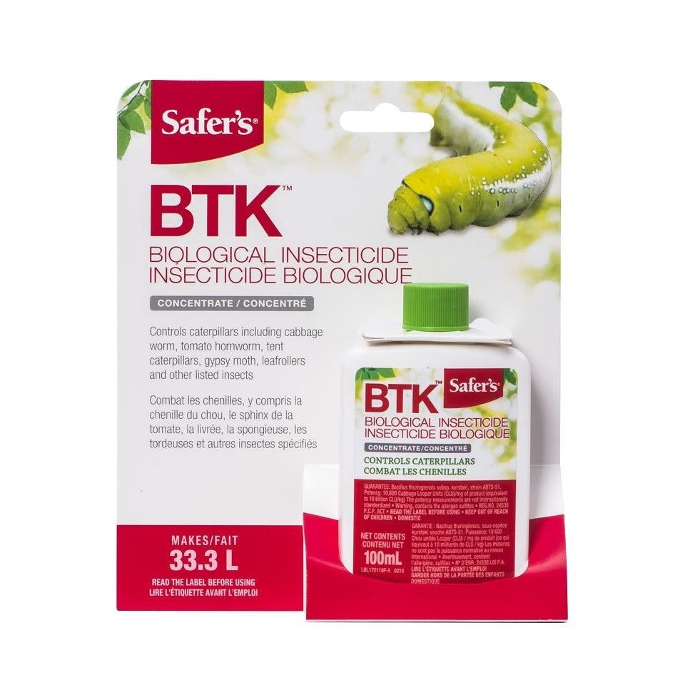 Insecticide concentré pour chenilles BTK, 100 ml - Safer's