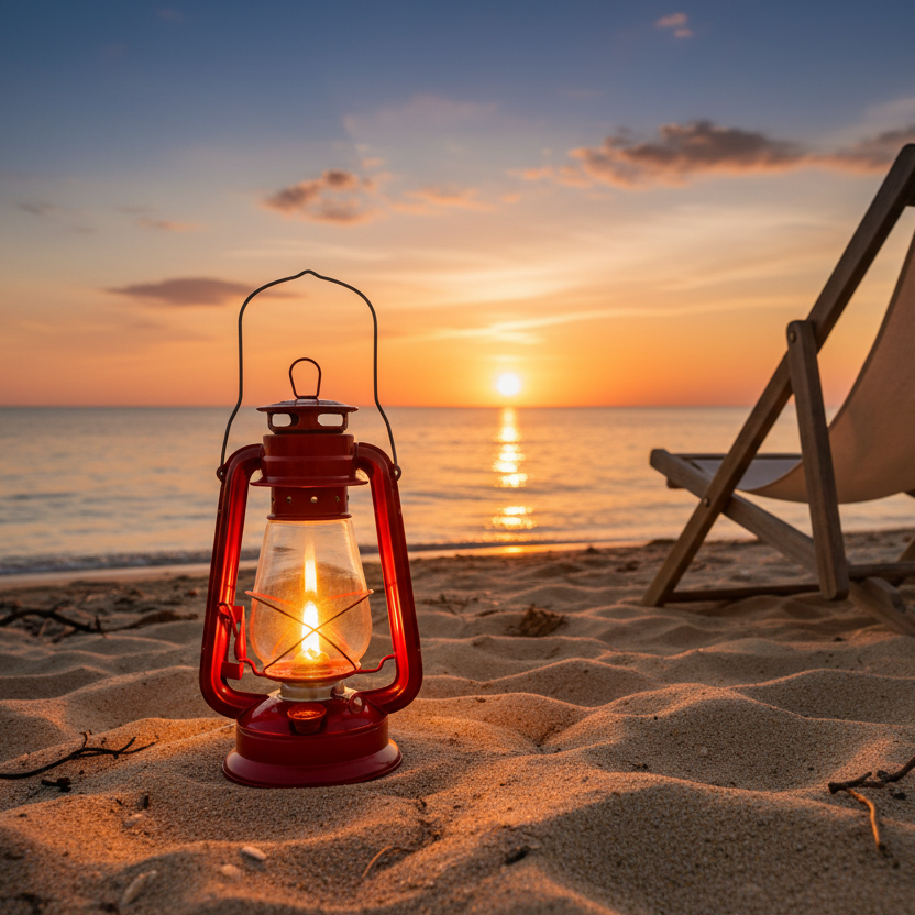 Lanterne à pétrole Hurricane, rouge - Stansport
