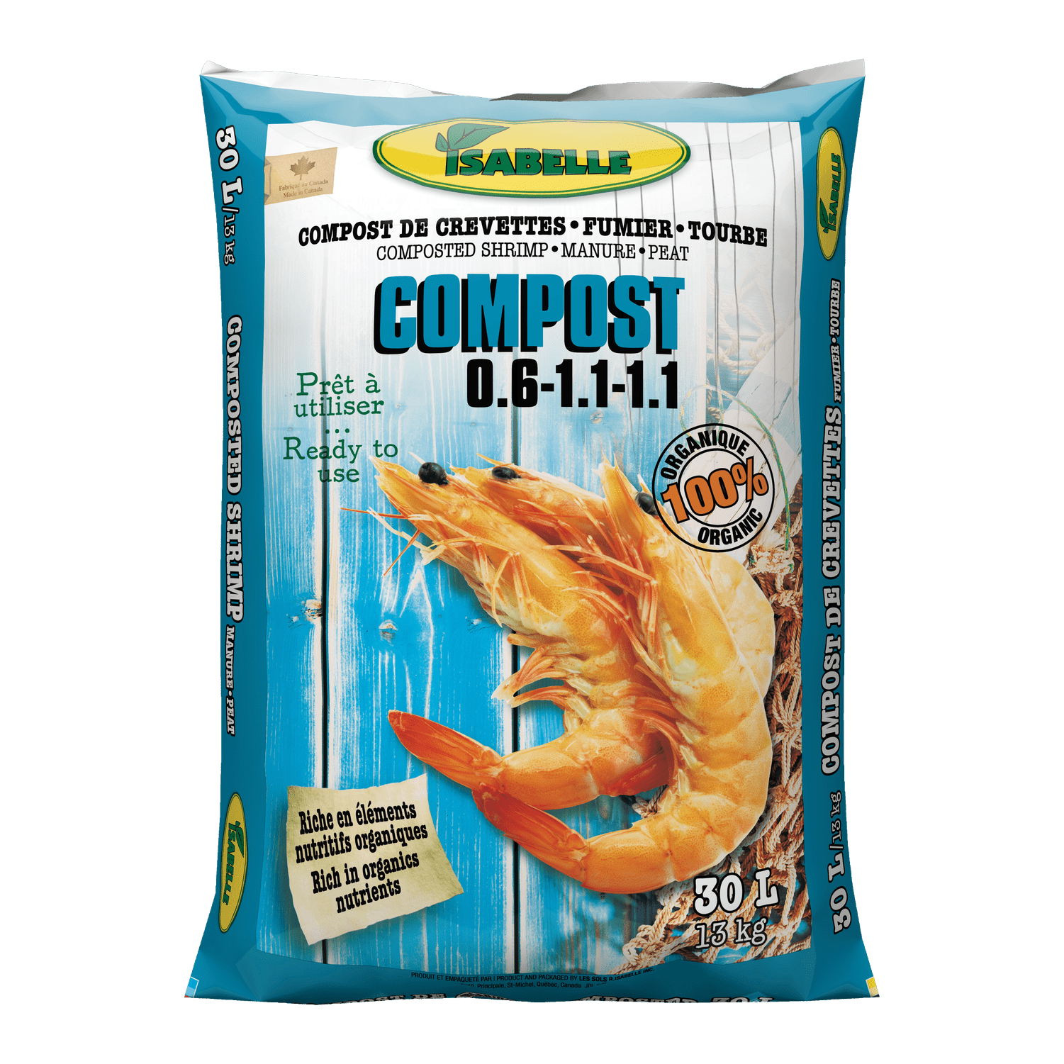 Compost De Crevettes Bio, 32L - Isabelle
