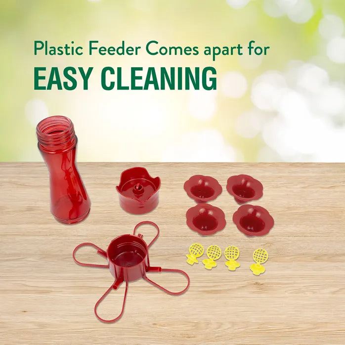 Perky-Pet® - Red Pinch Waist Plastic Hummingbird Feeder, 8 oz