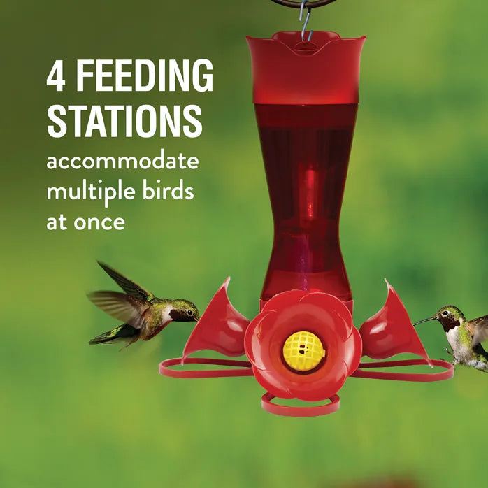 Perky-Pet® - Red Pinch Waist Plastic Hummingbird Feeder, 8 oz