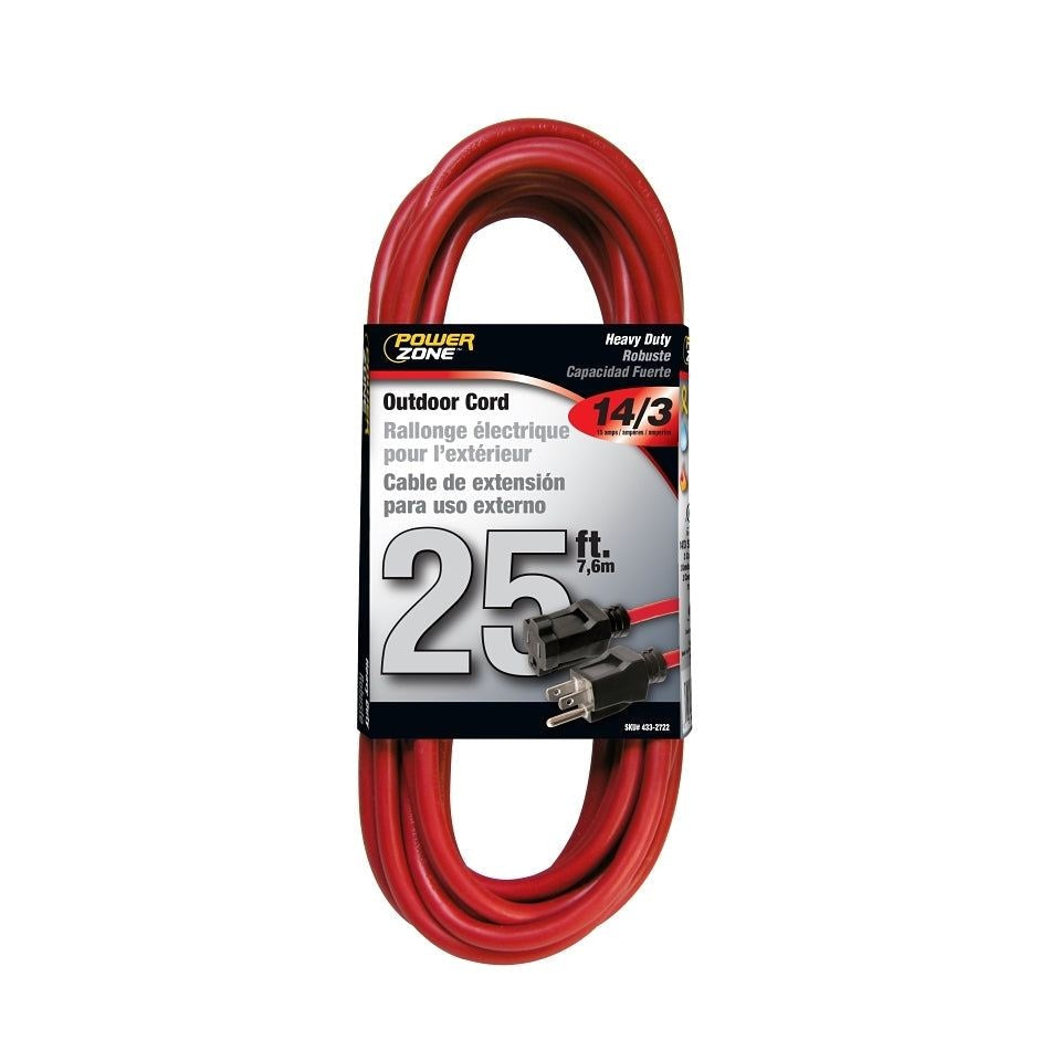 Rallonge extérieure, câble 14 AWG, (125 V), rouge - PowerZone
