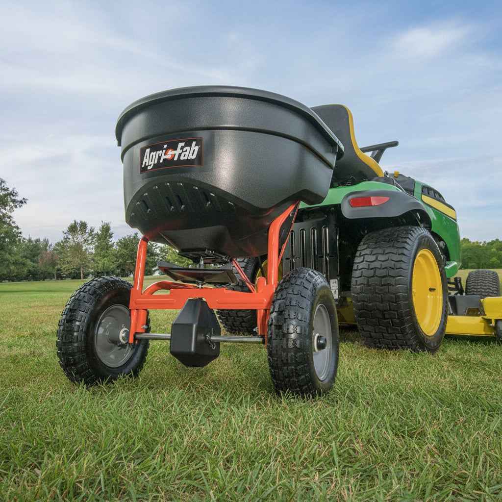 Épandeur à traîner professionnel d'une capacité de 130 lbs, couverture d'environ 1/2 acre (25 000 pi²) - Agri-Fab
