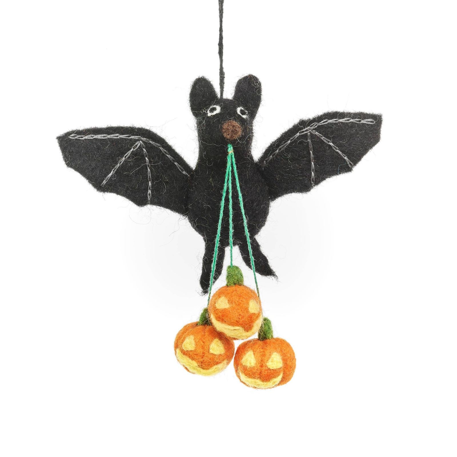 Chauve-souris en feutre faite à la main, décoration d'Halloween à suspendre