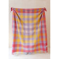Couverture en laine recyclée à motif Lilac Gradient Gingham