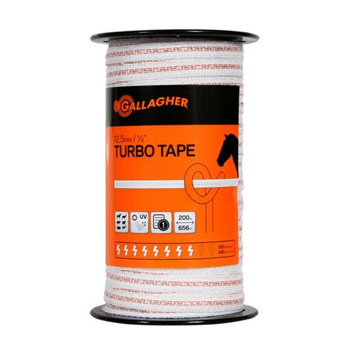 Ruban Turbo 12,5 mm 400 m blanc - Gallagher
