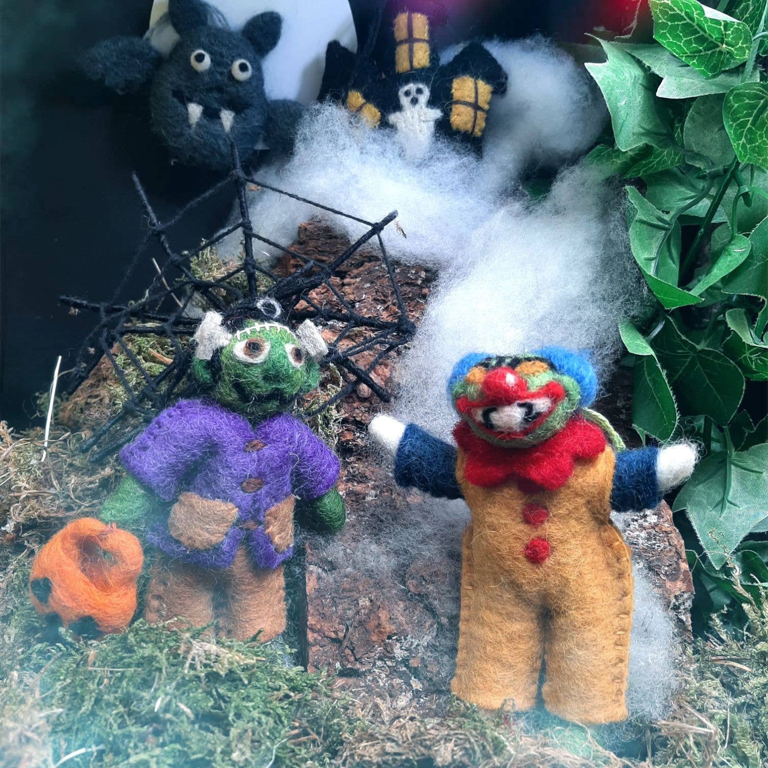 Décoration d'Halloween à suspendre en feutre fait à la main en forme de Frankenstein