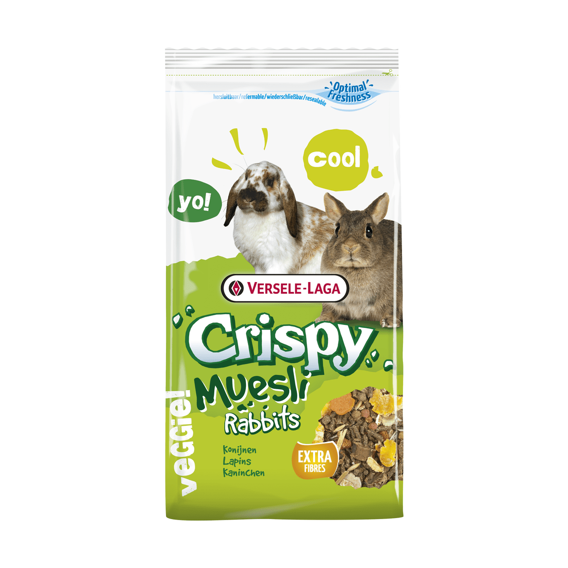 Crispy Muesli, Mélange de qualité, riche en fibres, pour lapins - Versele-Laga