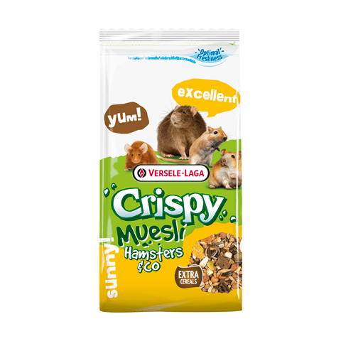 Crispy Muesli, Mélange de qualité, riche en fibres, pour hamsters, gerbilles, rats & souris - Versele-Laga