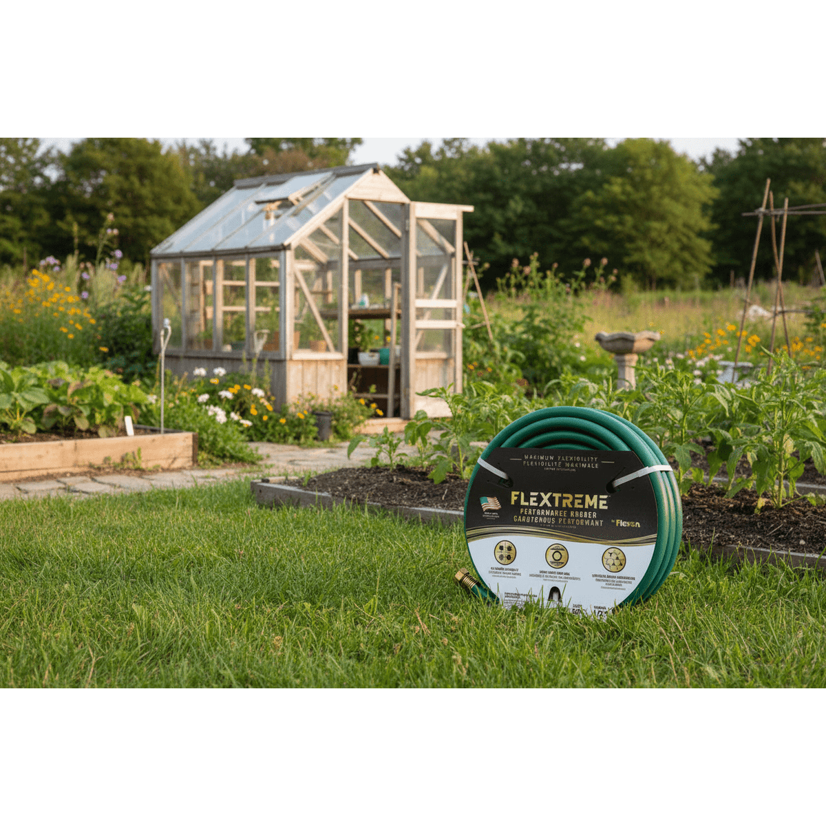 Flexon - Flextreme™ PH1250G Garden Hose, 1/2 in., 15 m (50 ft), Rubber, Green 