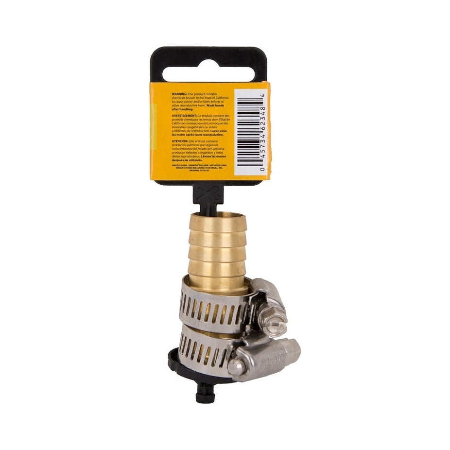 Landscapers Select - Hose Mender with Clamps, 3/4 in. Male, Brass