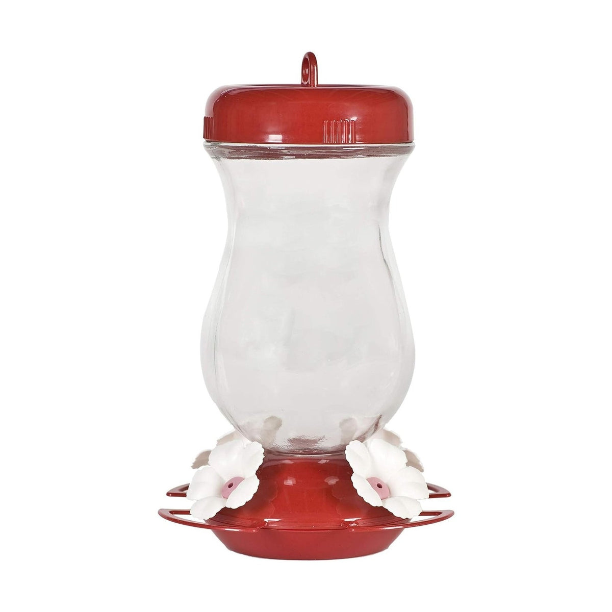 Perky's Finest 24 oz. White Flower Glass Top Fill Hummingbird Feeder