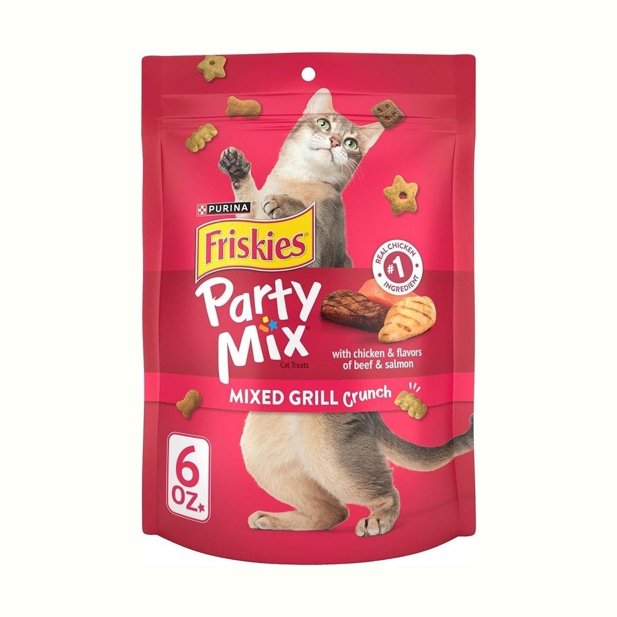 Friskies® Party Mix™ Craze Crunch saveur de grillade de poulet, gâteries pour chats - 170g