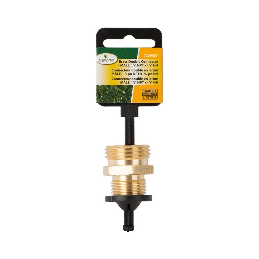 Raccord de tuyau, 3/4 NH x 1/2 NPT po, laiton - Landscapers Select