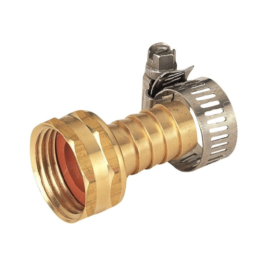 Landscapers Select - Garden Hose Coupling with Clamp, 5/8 in. Female, Brass 