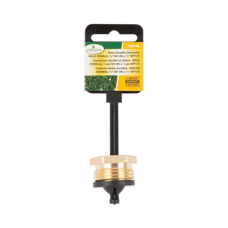 Raccord de tuyau, 3/4 NH x 1/2 NPT po, laiton - Landscapers Select