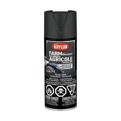 Peinture en aérosol pour fermes et outils agricoles (Noir Mat) - Krylon