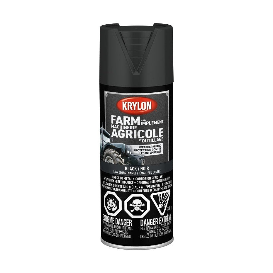 Peinture en aérosol pour fermes et outils agricoles (Noir Mat) - Krylon
