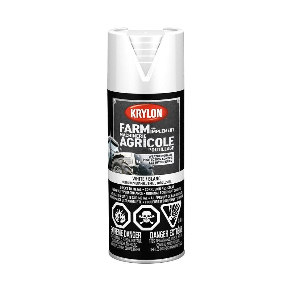 Peinture en aérosol pour fermes et outils agricoles (Blanc émail) - Krylon