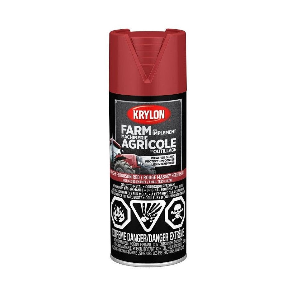 Peinture en aérosol pour fermes et outils agricoles (Rouge Massey Ferguson) - Krylon
