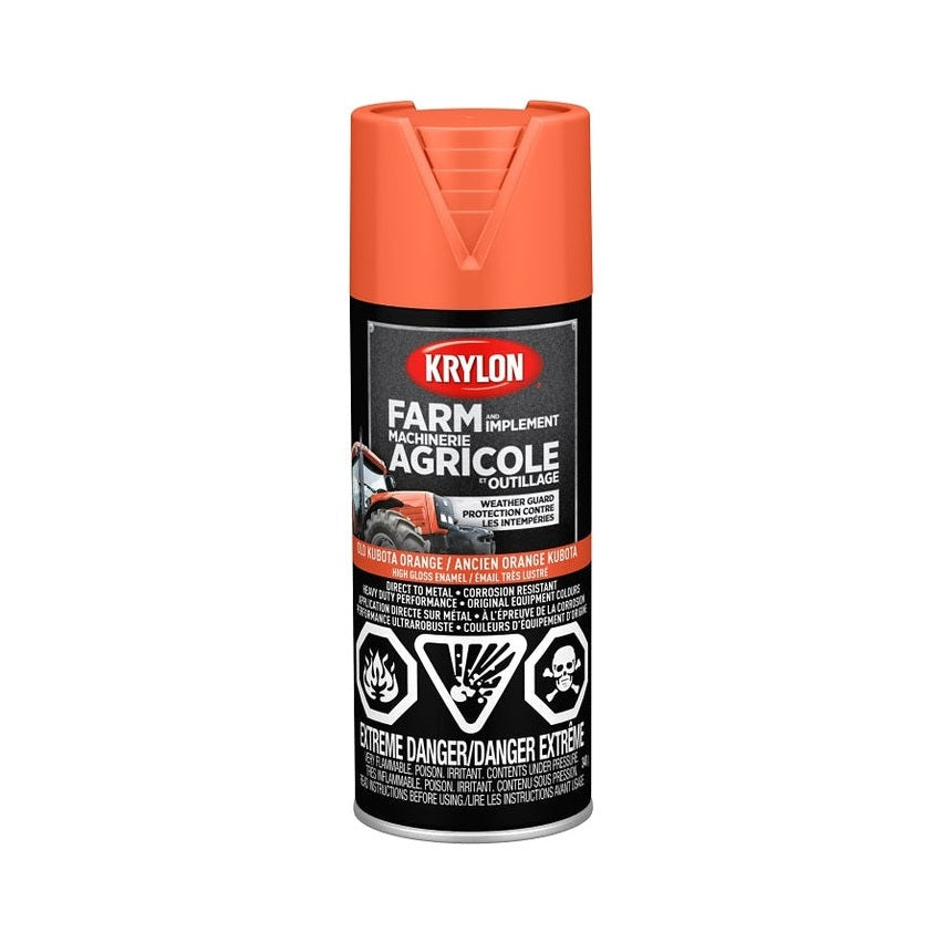 Peinture en aérosol pour fermes et outils agricoles (Orange Kubota) - Krylon