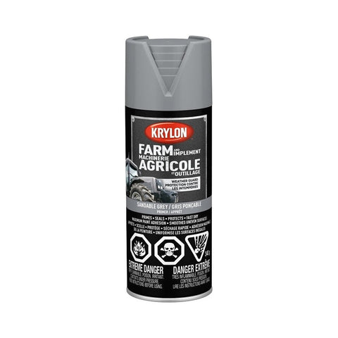 Peinture en aérosol pour fermes et outils agricoles (gris ponçable) - Krylon