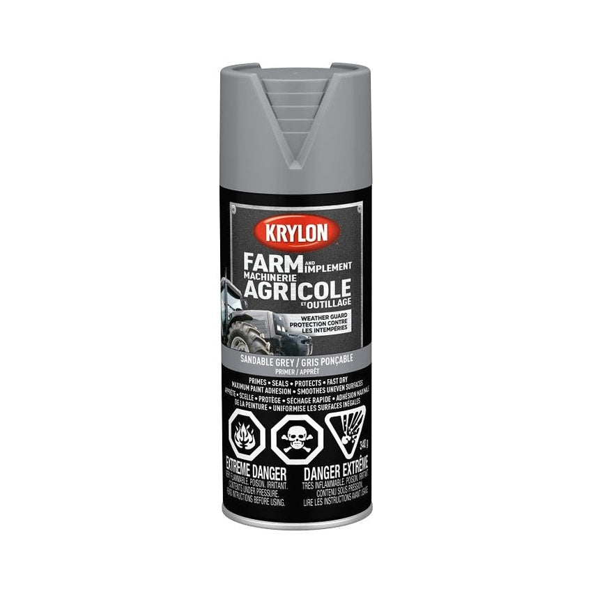 Peinture en aérosol pour fermes et outils agricoles (gris ponçable) - Krylon