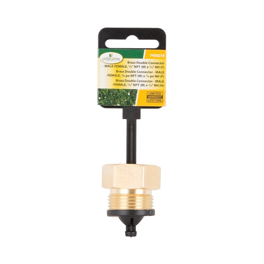 Landscapers Select - Garden Hose Connector, 3/4 MPT x 3/4 FH in, Brass