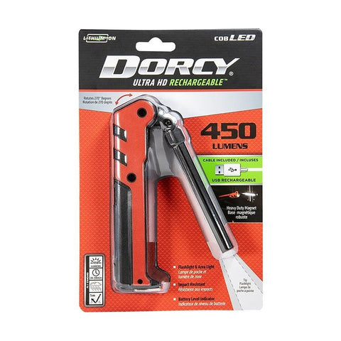 Lampe torche/lampe de travail Ultra HD série 41-4343, batterie lithium-ion rechargeable, lampe LED, 450 lumens - Dorcy