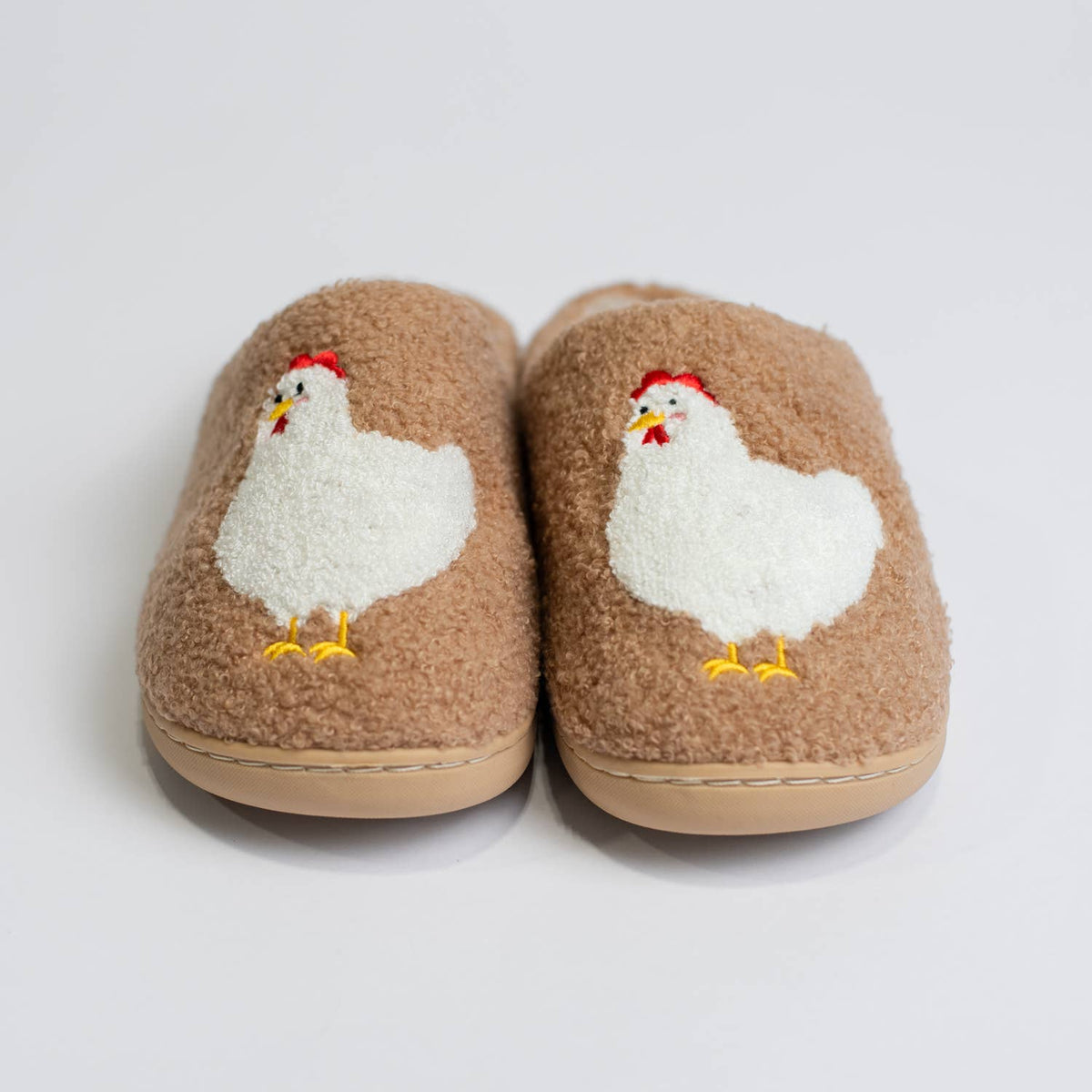 American Farm Company - Brown Chicken Plush Slippers