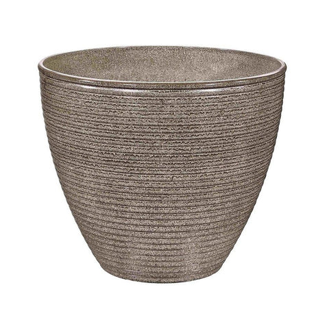 Landscapers Select - Corrugated Resin Flower Pot, Beige 