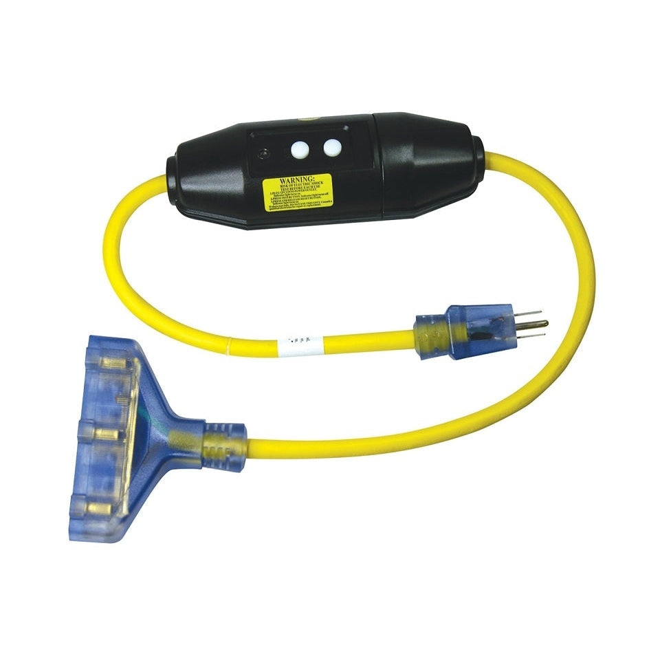 PowerZone - 2' 15A GFCI Triple Outlet Extension Cord 