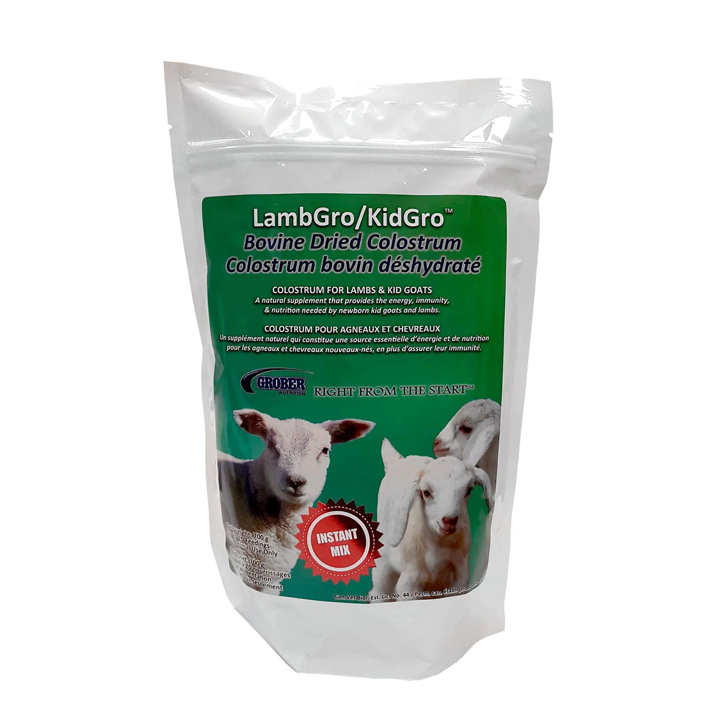 Colostrum ovin déshydraté, LambGro (700 gr) - Grober Nutrition