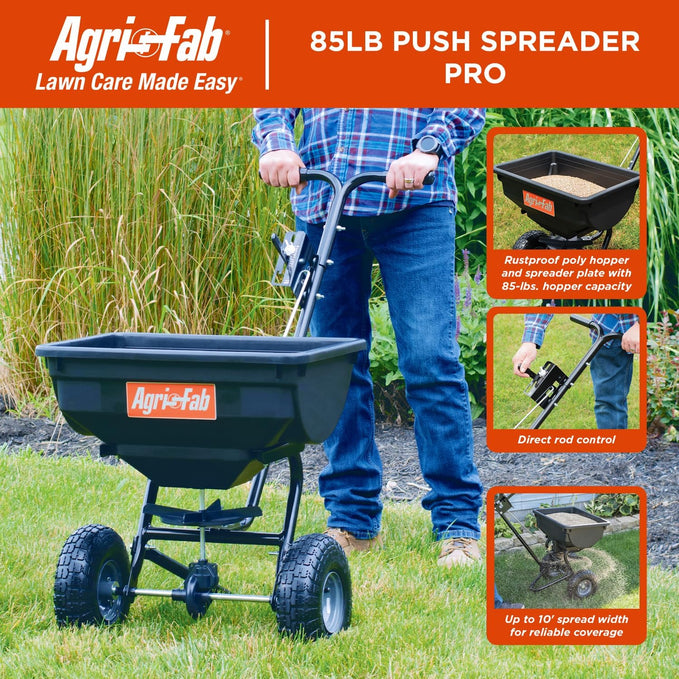 Agri-Fab - Professional Lawn and Seed Spreader with an 85 lb Capacity, Covering Approximately ¼ Acre (14,000 m²) 