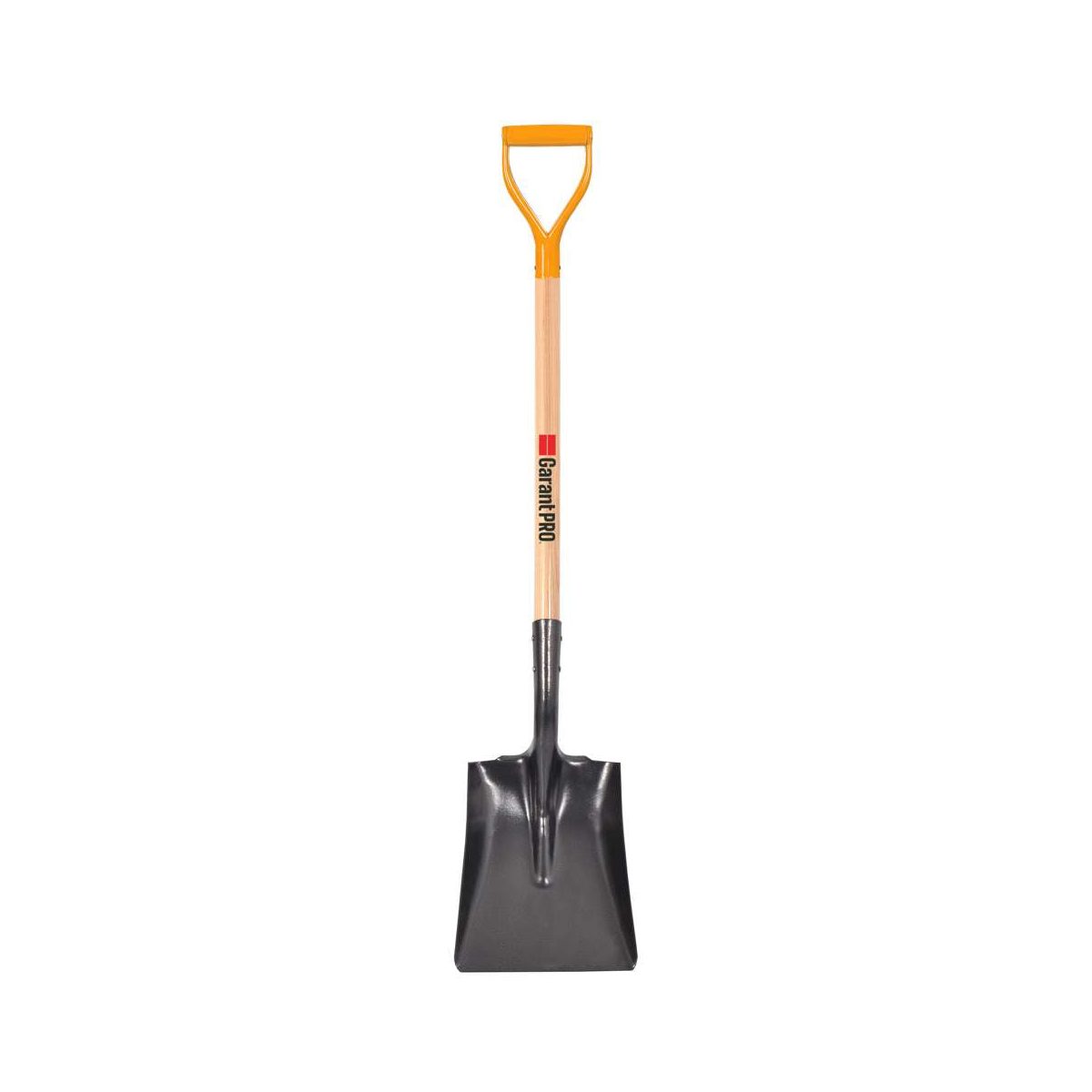 Square shovel, wooden handle, D-shaped grip - Guaranteed