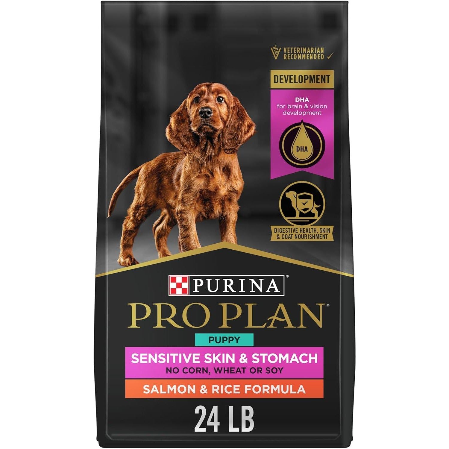 Purina Pro Plan® Chiot Peau et Estomac Sensibles Formule Saumon et Riz Nourriture Sèche pour Chiens