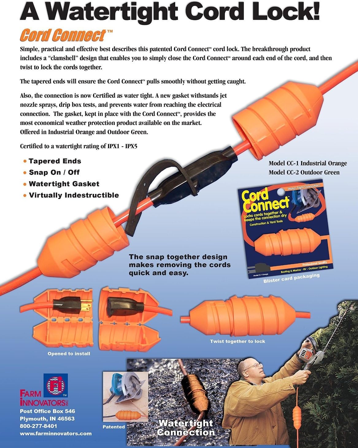 Connecteur de fil d'extension étanche à l'eau - Farm Innovators