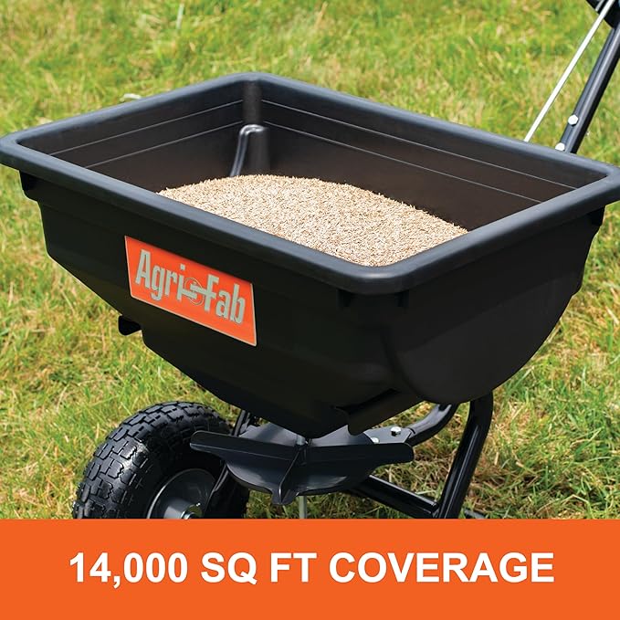 Agri-Fab - Professional Lawn and Seed Spreader with an 85 lb Capacity, Covering Approximately ¼ Acre (14,000 m²) 