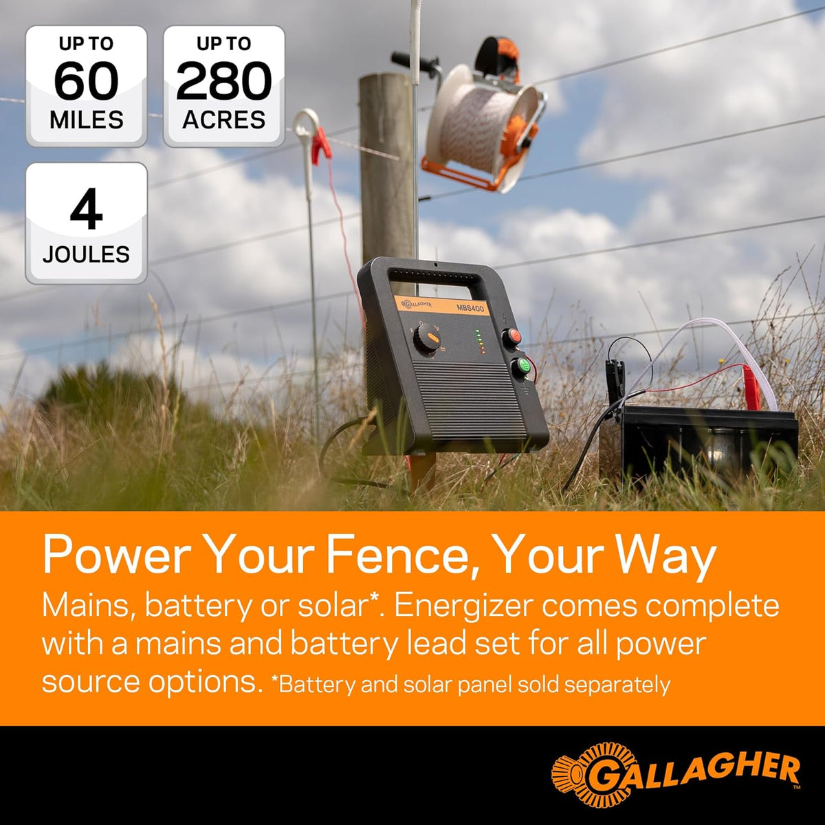 Gallagher - MBS400 Dual Power Fence Energizer 