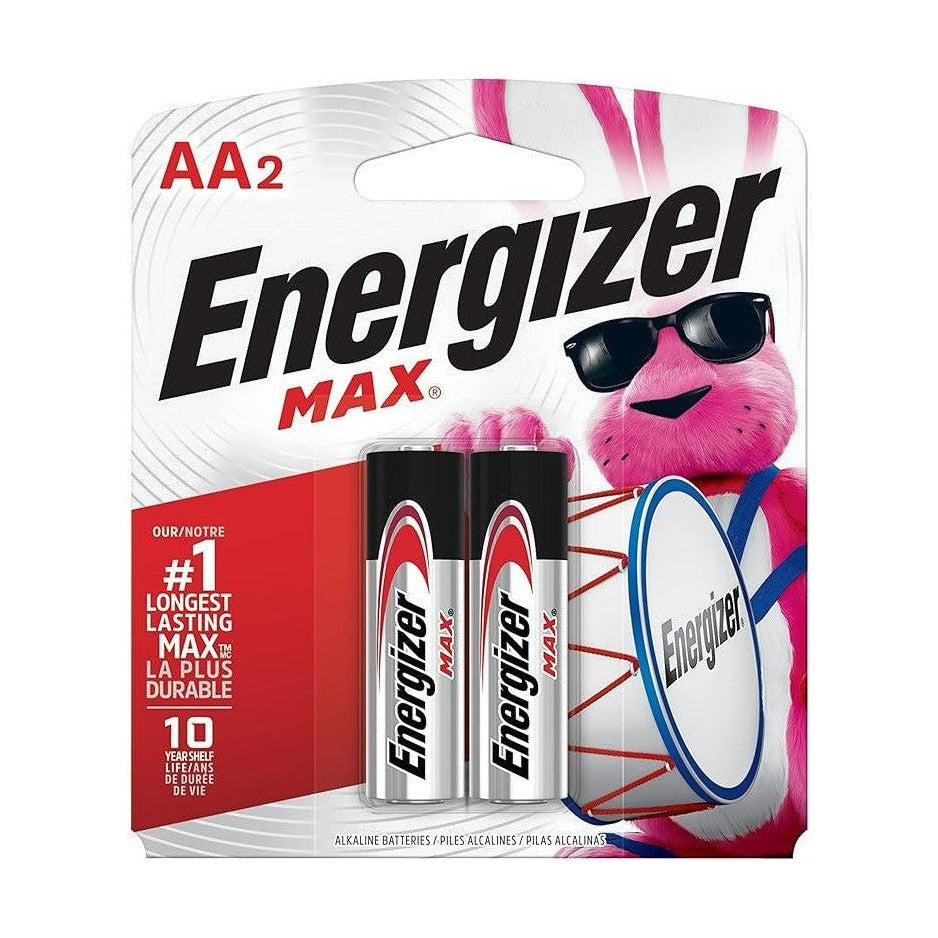 Energizer® Max AA Alkaline Batteries, Long Life, (2-pack) 