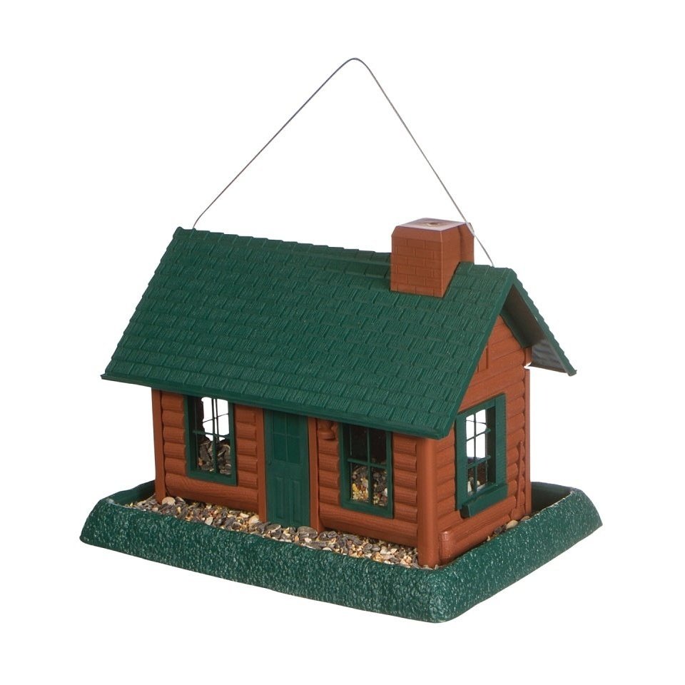 North States Village Collection - Large Log Cabin Birdfeeder