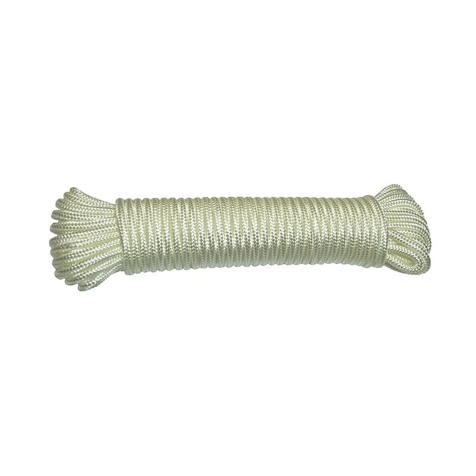 Corde nylon double-tressée blanche 1/4 po × 50 pi - Ben-Mor