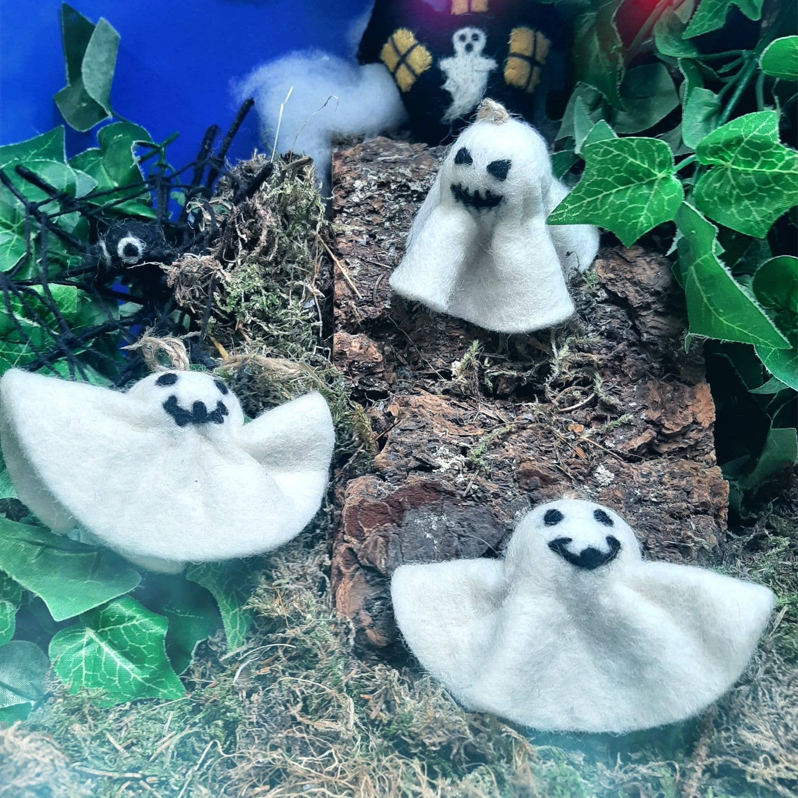 Handmade Felt Scary Ghosts (Set of 3) Halloween Decoration