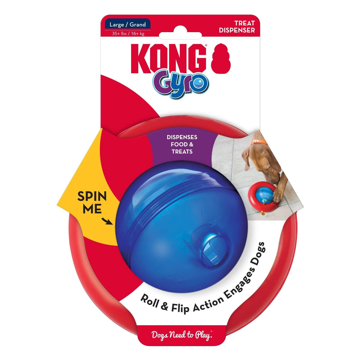 KONG - Jouet distributeur de nourriture pour chien Gyro