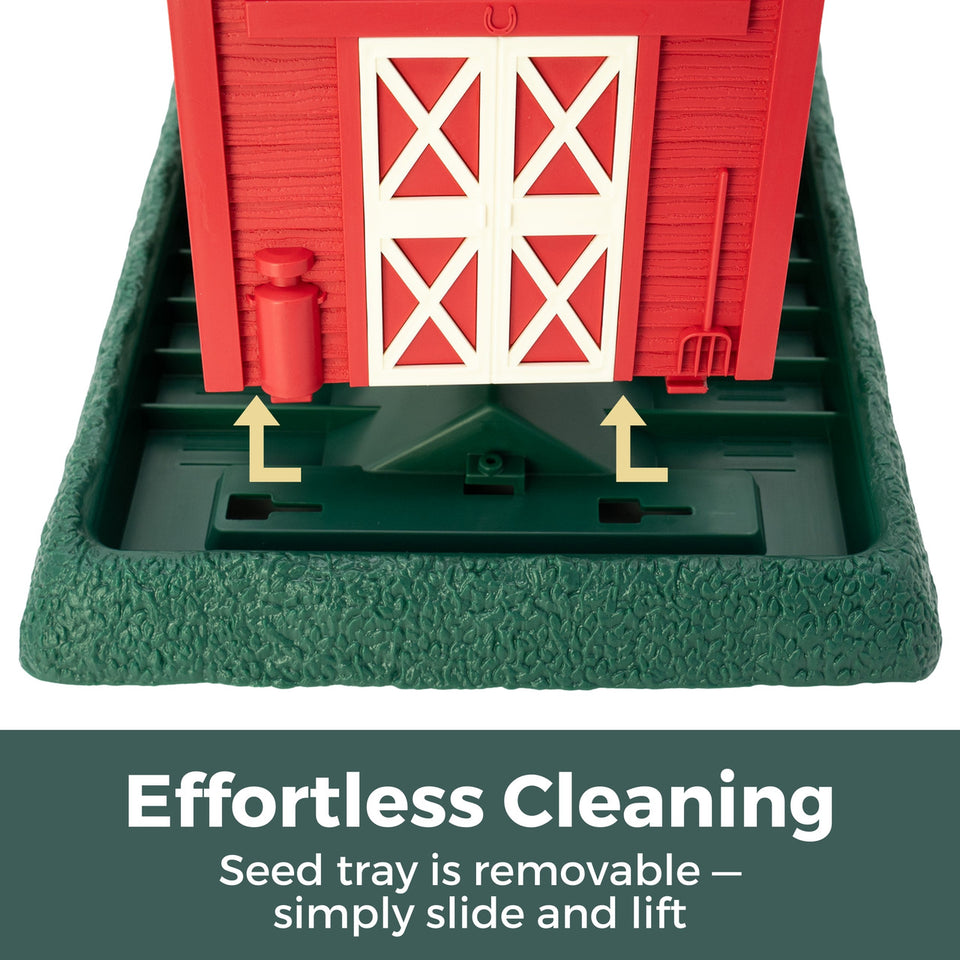 North States Village Collection - Large Bird Feeder, Red Barn 