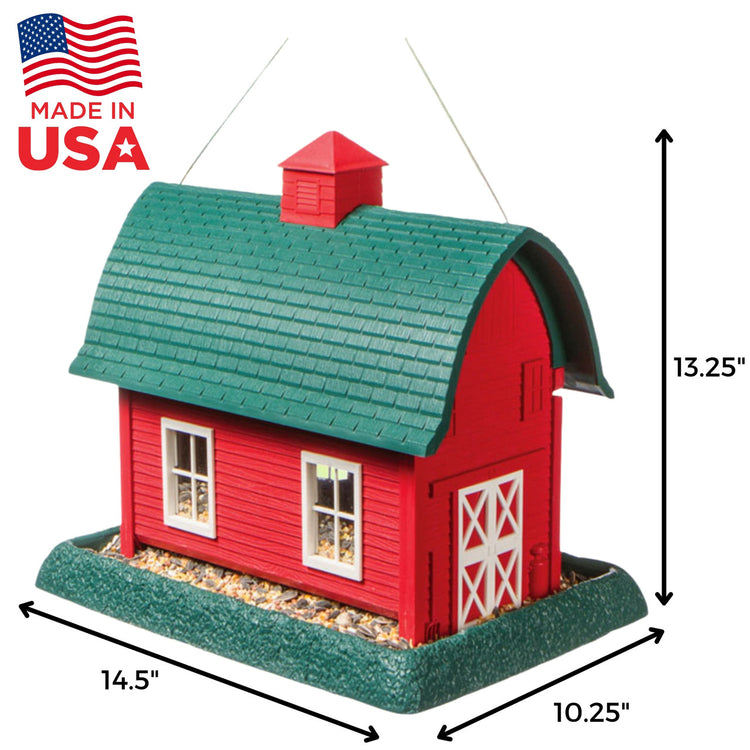 North States Village Collection - Large Bird Feeder, Red Barn 
