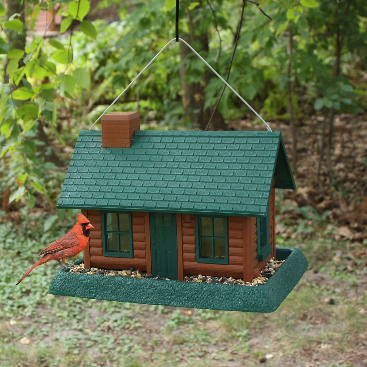 North States Village Collection - Large Log Cabin Birdfeeder