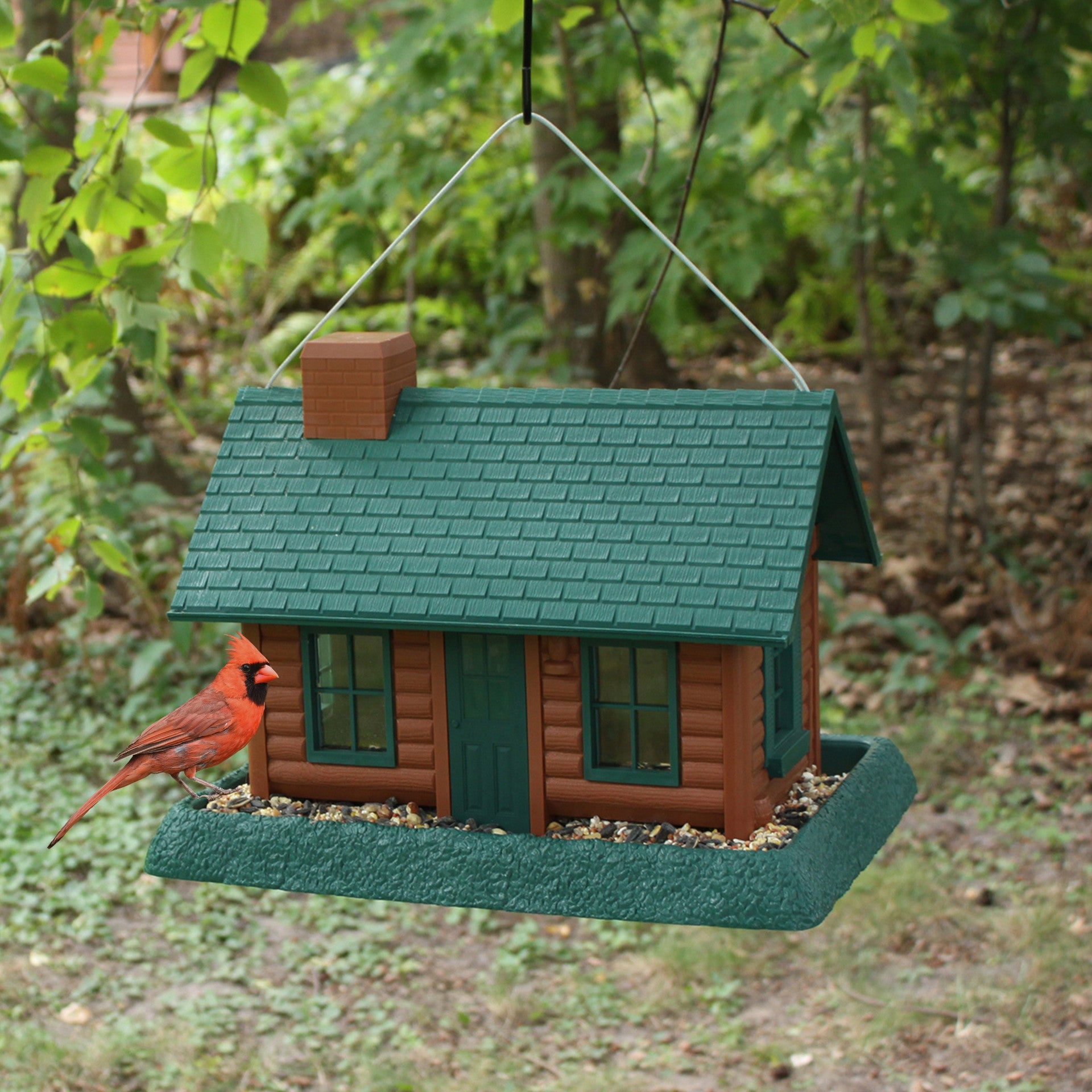 Mangeoire à oiseaux en forme de grande cabane en rondins - North States Village Collection
