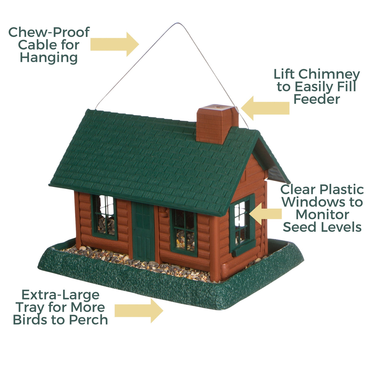North States Village Collection - Large Log Cabin Birdfeeder