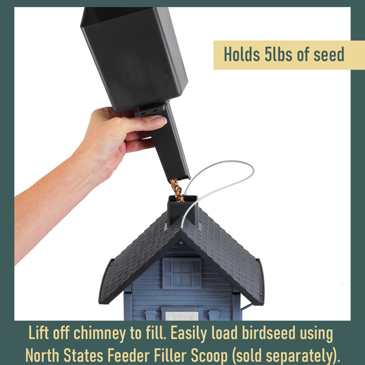 Mangeoire à oiseaux simple, Blue Cottage - North States Village Collection